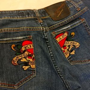 Ed Hardy boot cut jeans